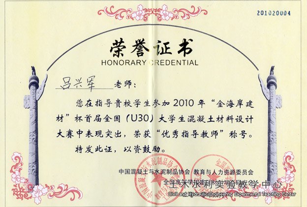 2010.08-吕兴军优秀指导教师